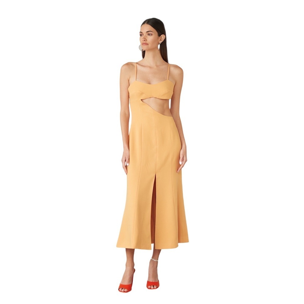ATOIR Laura Dress Mango Orange Cutout Midi Spaghetti Strap US 6 AUS 10